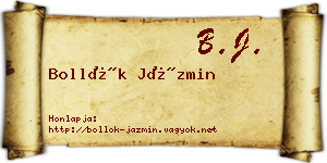 Bollók Jázmin névjegykártya